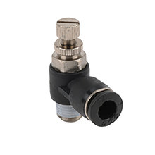 1/8 NPT Male to 1/4 Tube Elbow Meter-Out Flow Valve