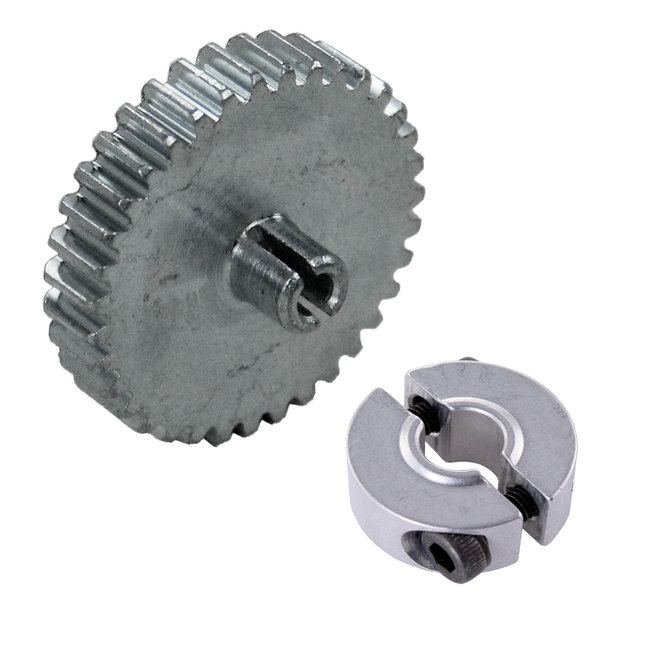 35 Tooth 32 DP 0.125 in. Round Bore Steel Pinion Gear with 6 mm Collar Clamp for NeveRest AndyMark Inc