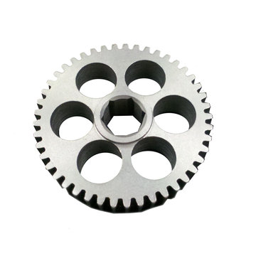 View larger image of 45 Tooth 20 DP 0.5 in. Hex Bore Steel Gear with Thru Holes