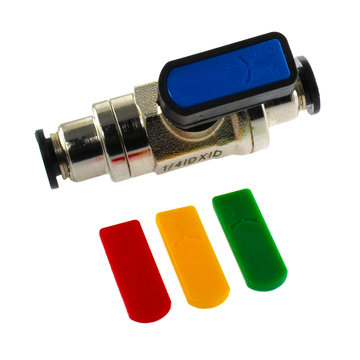 View larger image of Ball Valve 1/4 in. Tube Fittings with Colored Handle