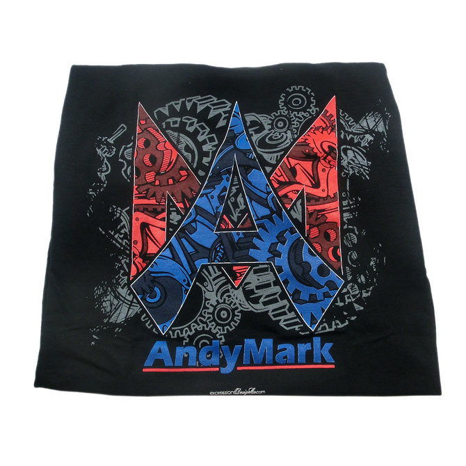 Black AndyMark t-shirt with AM gears graphic - AndyMark, Inc