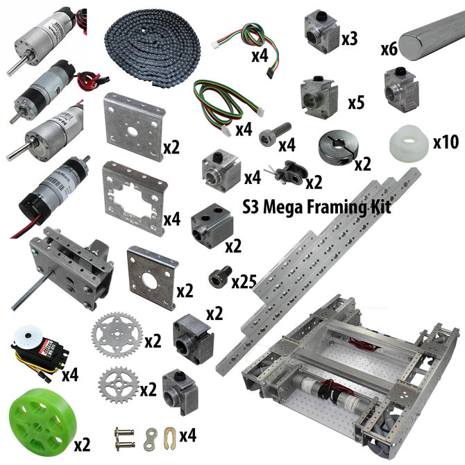 FTC Starter Kit with TileRunner Mecanum Mega Framing Kit and FTC